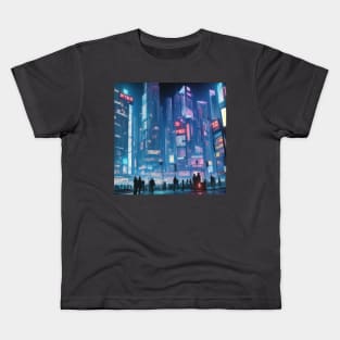 futuristic style city Kids T-Shirt